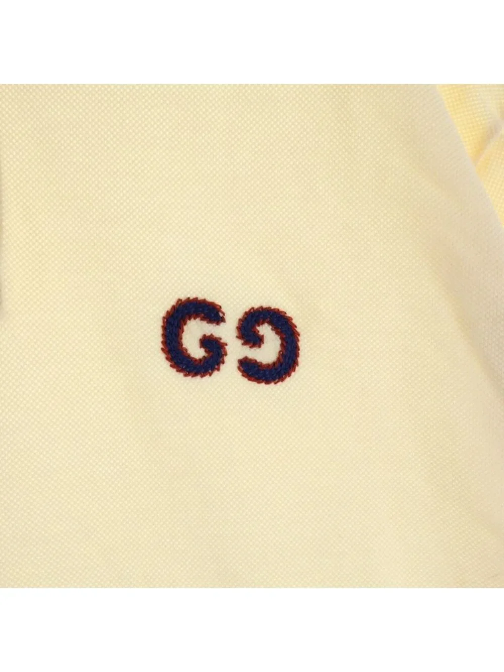 Gucci GG Embroidery S Polo Logo Short Sleeve Shirt Ivory